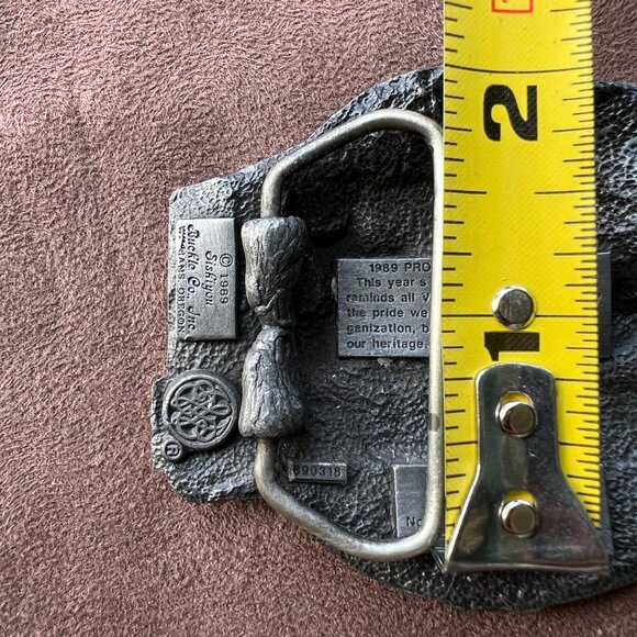 Vintage‎ Belt Buckle VFW 1989-1990 Proud To Serve Limited Edition Eagle Siskiyou - Picture 9 of 10